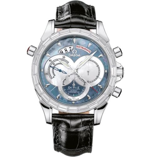 Omega De Ville Co-Axial 41 Chronoscope Rattrapante Platinum Baguette / MOP